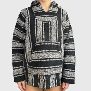 Vintage Brown and Black Oversized Hooded Baja Sweatshirt